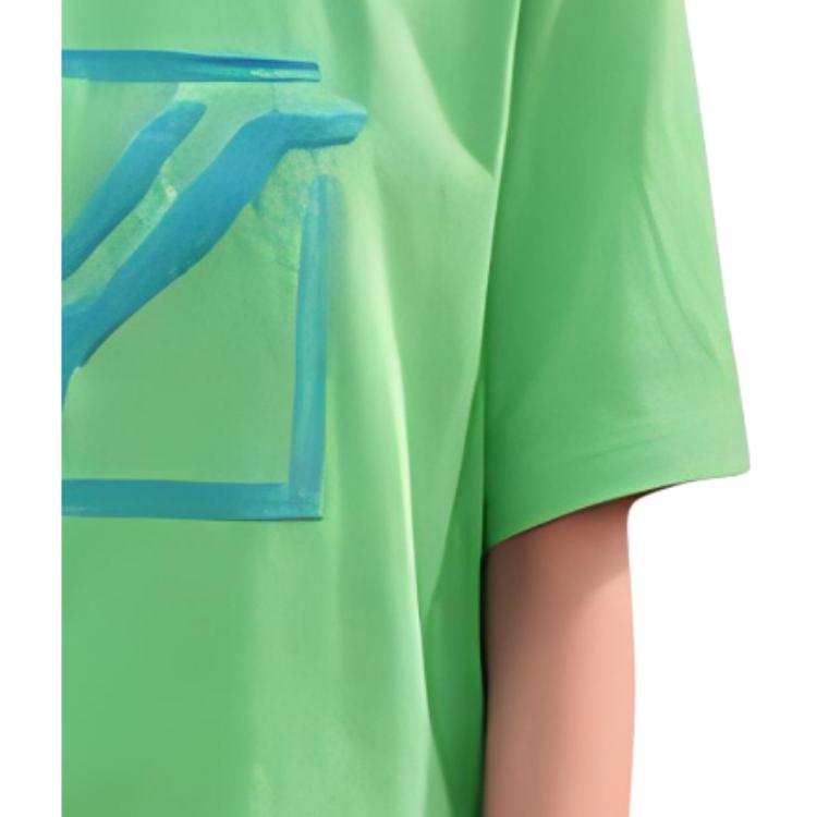 WE11DONE Sequin Square Logo Short Sleeve T-Shirt Women Tops Green WD-TT1-21-545-U
