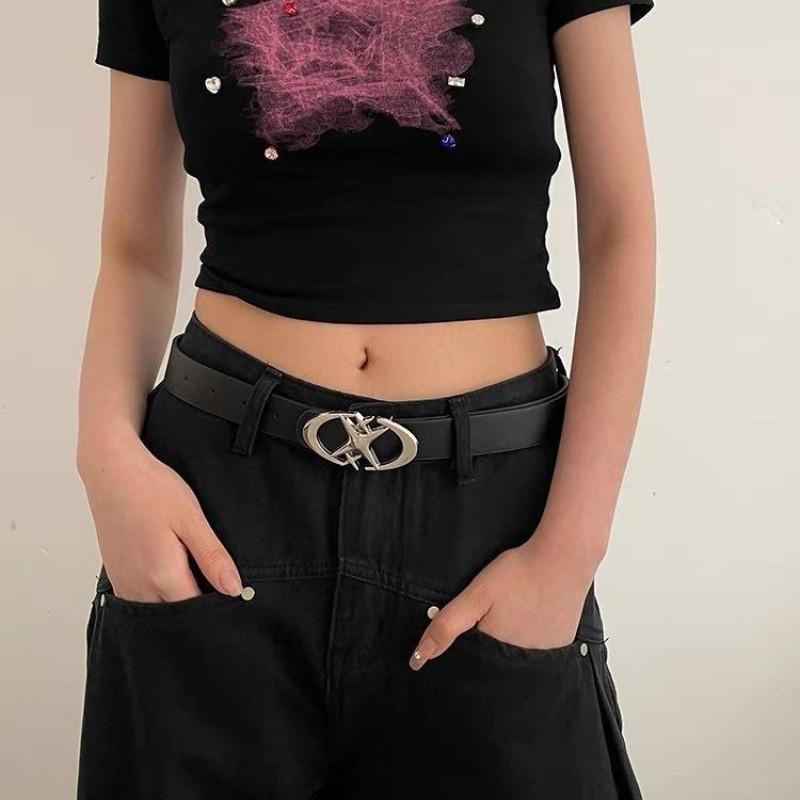 Chic Black Pu Belt For Women With Retro Style And Elegant Buckle For Jeans