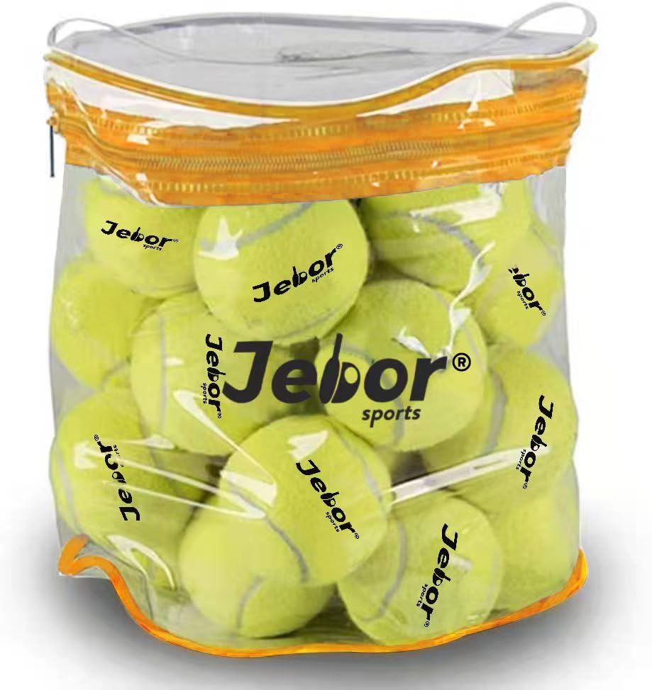 

JEBOR 30-Pack Hard Court Tennis Balls for Tennis Training and High-Bounce Practice