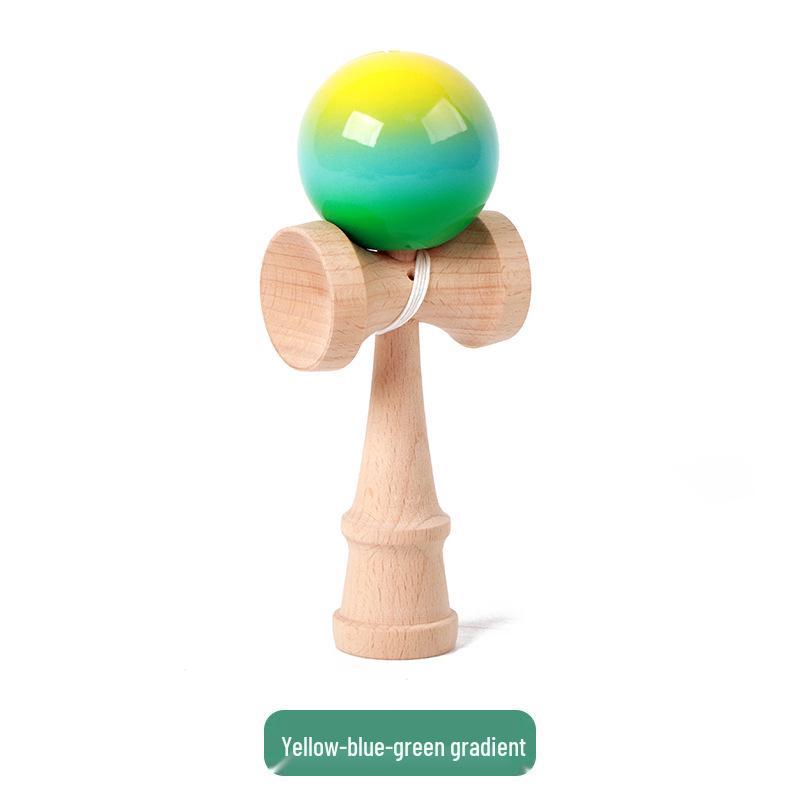 Traditional Bamboo Wood Kendama Skill Toy - Puzzle Ball and Sword Gift