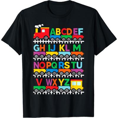 Train Amoureux du Chemin de Fer ABC Alphabet A-Z ABC Maternelle Enfants T-Shirt