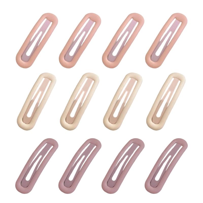 Pack Of 12 Bright Mixture Hair Clamps Thin Not Slip Hairpins For Women Girls Daily Use