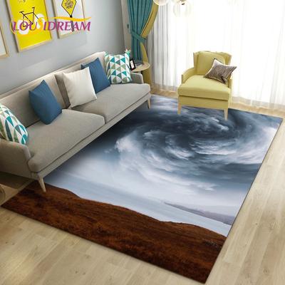 Koberec 3D Dream Natural Tornado Cloud Area,Koberec pro obývací pokoj Pohovka Dekorace rohožky,Protiskluzová podložka na hraní pro děti
