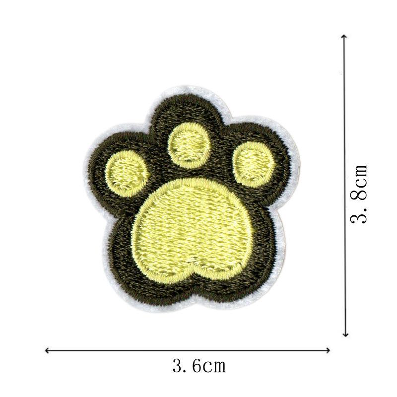 Multi-Color Bear Paw Embroidered Patch for Shoes, Hats, Clothing, and Accessories