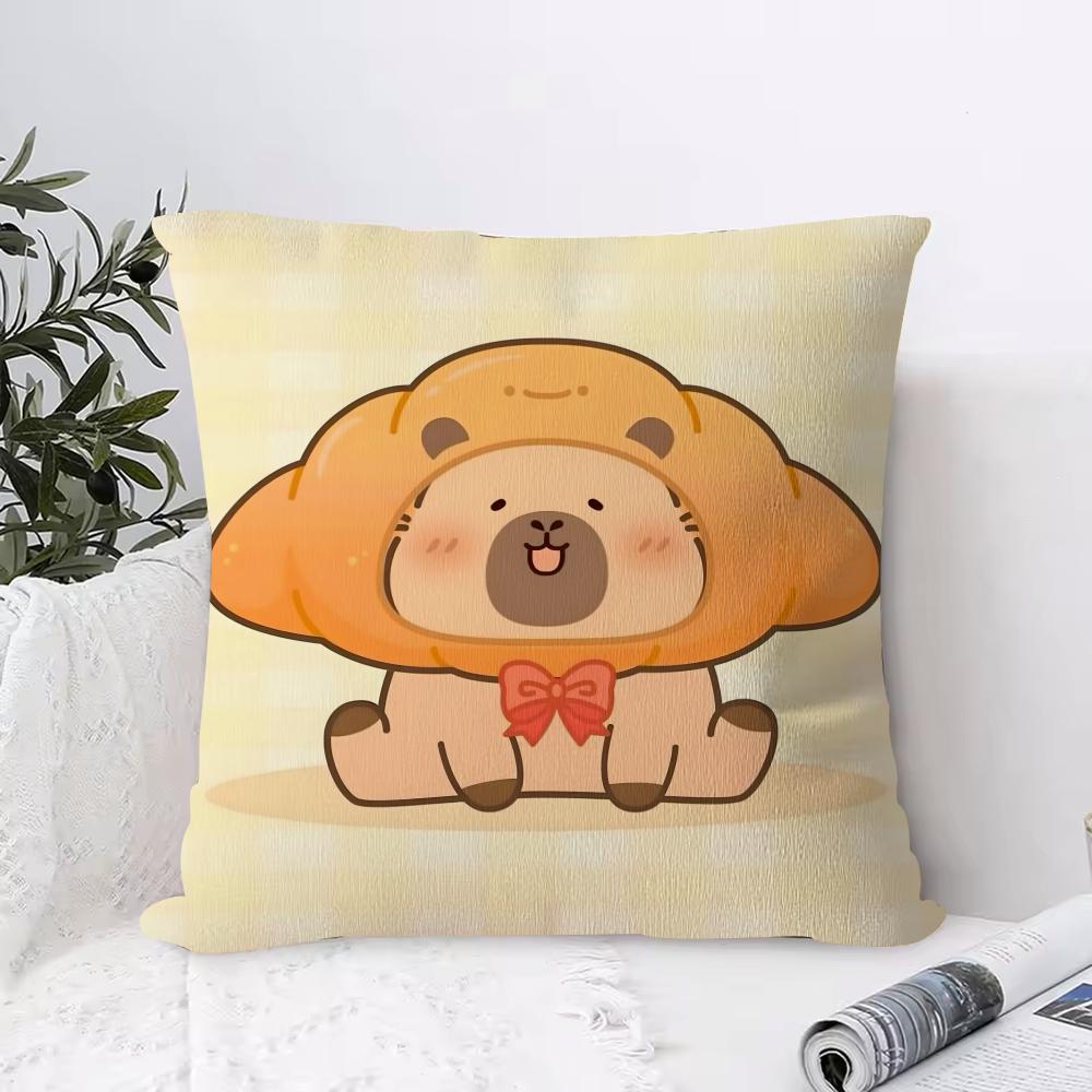 Cute Cartoon Capybara Go! Pillow Case Ultra Soft Skin Friendly Fabric Cloud Like Comfort & Concealed Zipper