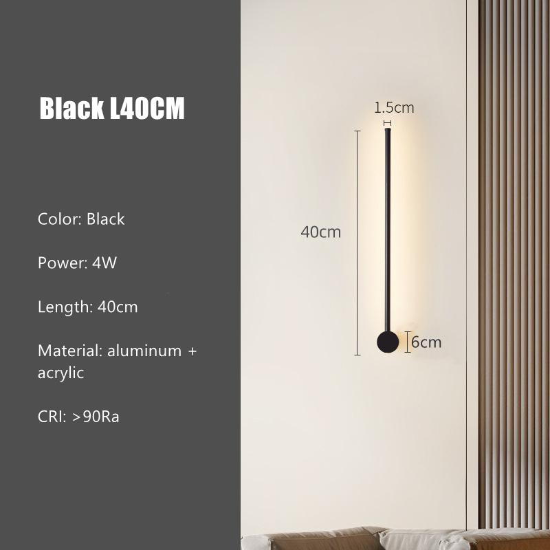 Modern Long Strip LED Wall Lamp Rotatable Living Room Bedroom Simple Linear Light Sofa Background Decor Sconce Lighting Fixture