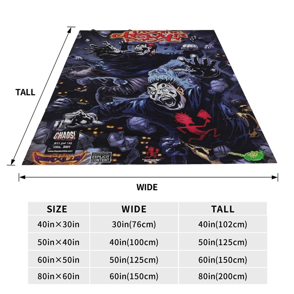 Insane Clown Posse Modern Music Band Warm Blanket Boy Girl Plush Throw Blanket Graphic Couch Chair Flannel Bedspread Bed Cover