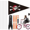 Adjustable Height Bicycle Flag Waterproof Kid Bicycle Safety Flags With Flagpole Bicycle Trailer Flag Outdoor Leisure Riding