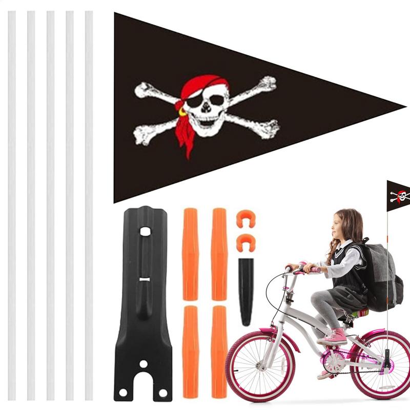 Adjustable Height Bicycle Flag Waterproof Kid Bicycle Safety Flags With Flagpole Bicycle Trailer Flag Outdoor Leisure Riding