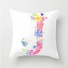 Flower 26 Letters Alphabet Decorative Cushion Cover Polyester Pillowcase Throw Pillow Cover Home Decor Fundas De Cojin 45X45Cm