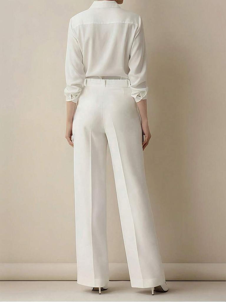 Women's High Waist Wide Leg Pants Tailored Flowy Trousers Casual Work Pants