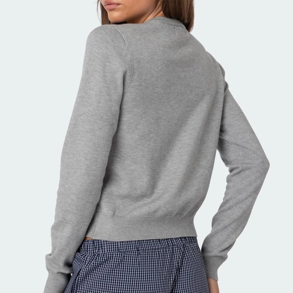 VAYLA Women's Autumn Sweater Cardigan Casual Solid Color Long Sleeve O Neck Button Up Knitwear Y2K Vintage Streetwear