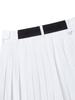 WIDEANGLE To Asymmetrical Double Pleated Culotte Shorts L_White