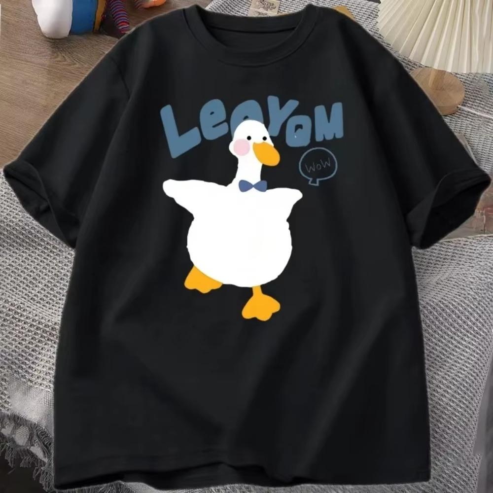 Funny Duck TShirt Summer Round Neck Short Sleeve Men and Womens Fashion Casual Top Street Style Clothing Comfortable Soft
