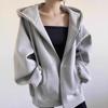 Felpa Sportiva Giacca Casual da Donna con Cappuccio Coulisse Zip Aperta Orlo Ampio Polsini Elasticizzati Maniche Lunghe Tasche Uso Quotidiano Autunno Primavera