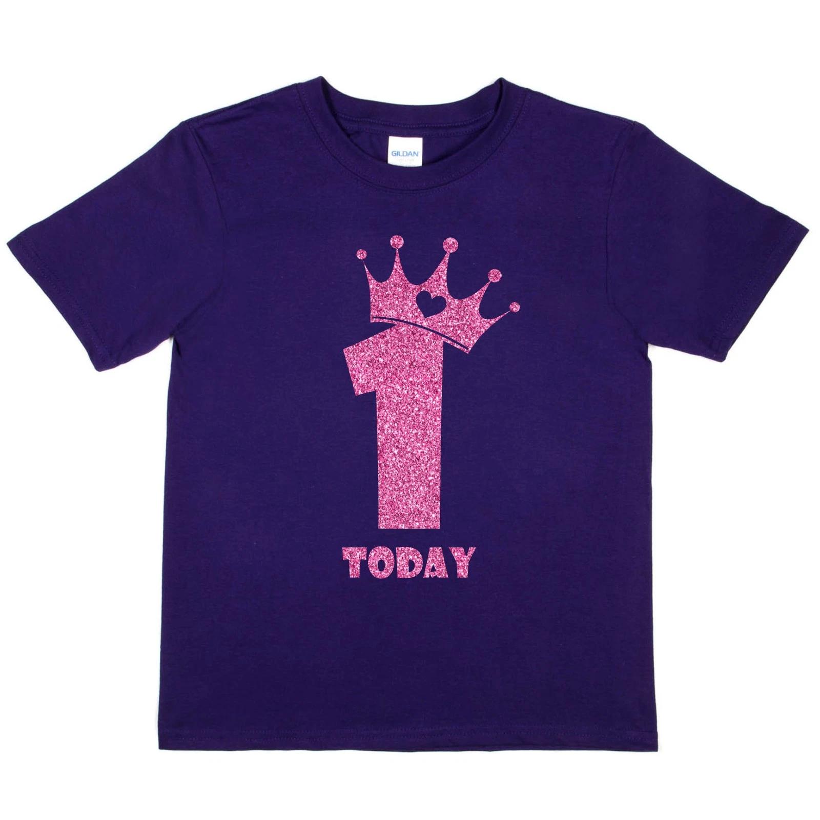 Birthday Kids 1 Today Age 1 In Pink Glitter Happy Birthday Present Kids T shirt L