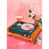 Vintage Record Player Cassette Tape Music Poster Eclectic Pink Wall Art Print Retro Canvas Painting Bar Home Decor Aesthetic