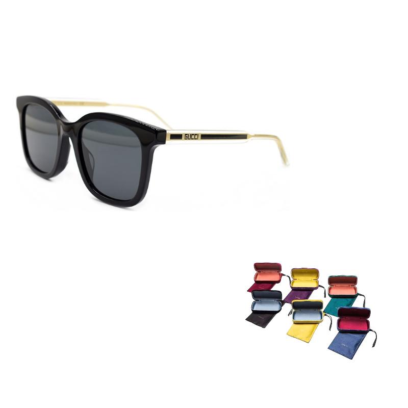 Gucci Elegant Statement Plate Frame Square Sunglasses Men's Black