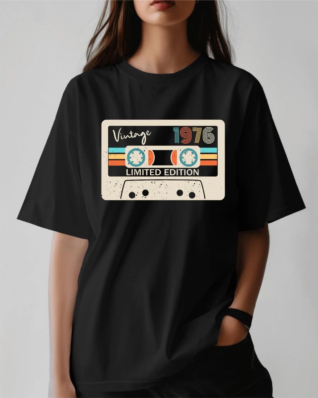 Personalized Birthday T-Shirt, Vintage 1976 Limited Edition Cassette Shirt M