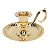 Handheld Taper Candle Holder Round Bottom Brass Candlestick Holder  Christmas Decor