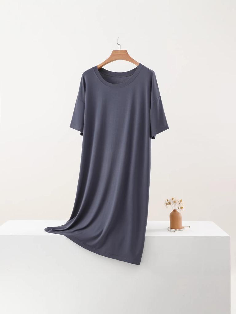 Women's Plus Size Short Sleeve Loose Sleepwear Dress