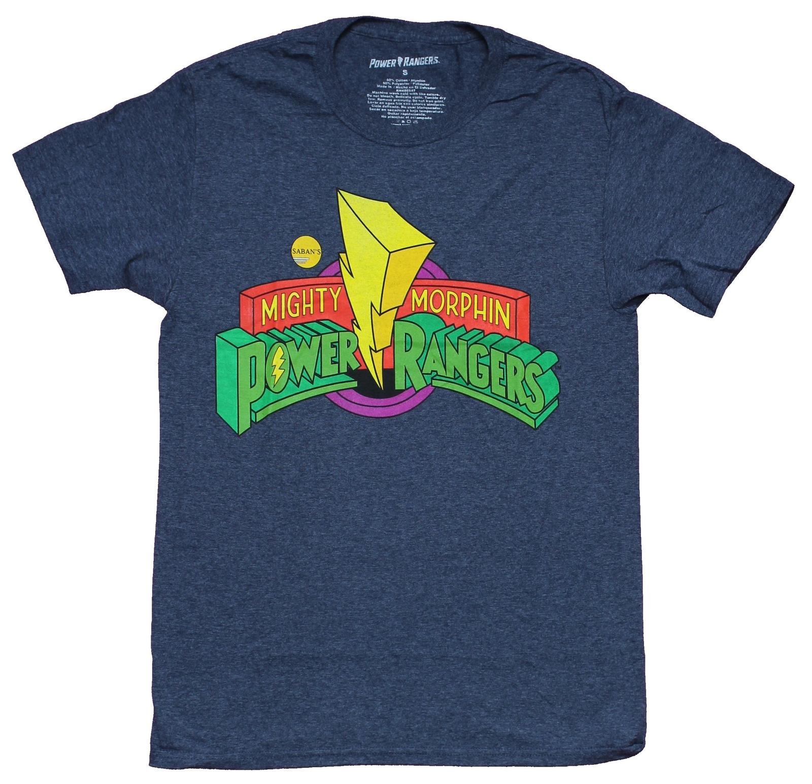 Mighty Morphin Power Rangers Adult New T-Shirt - Classic Logo Pic M