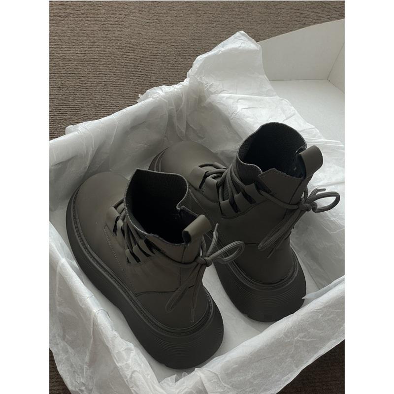 Women's Platform Martin Boots Strap Design High Top Casual Ankle Boots