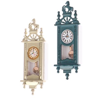 Dollhouse Scene Props Mini Retro Roman Clock Living Room Decor Pendant Clock