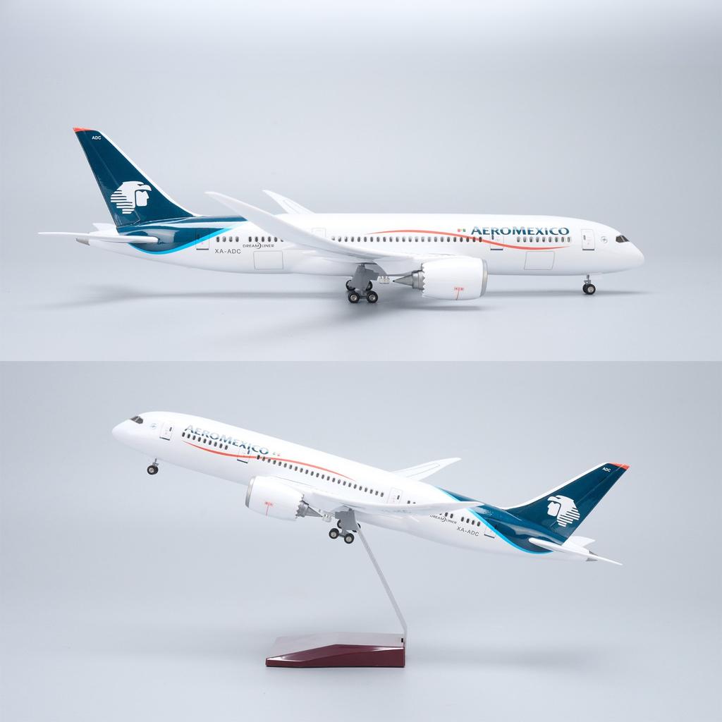 43Cm 1/130 Scale Aeromexico B787-8 Resin Diecast Airplane Model Kit With Stand For Adult Aviation Souvenir Gift Or Plane Toy