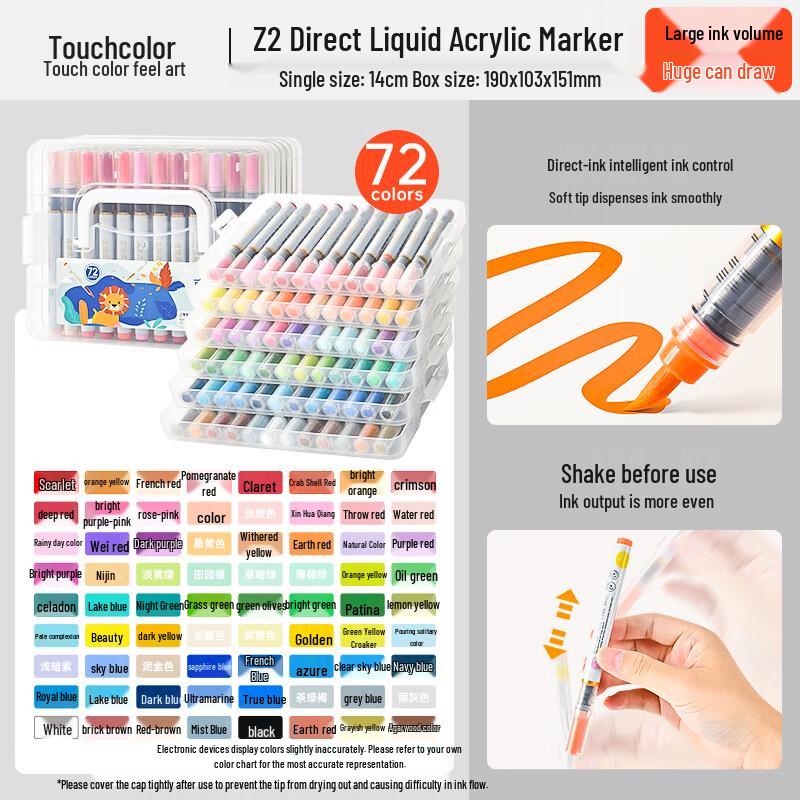 Touchcolor Direct-Liquid Soft-Tip Acrylic Art Markers