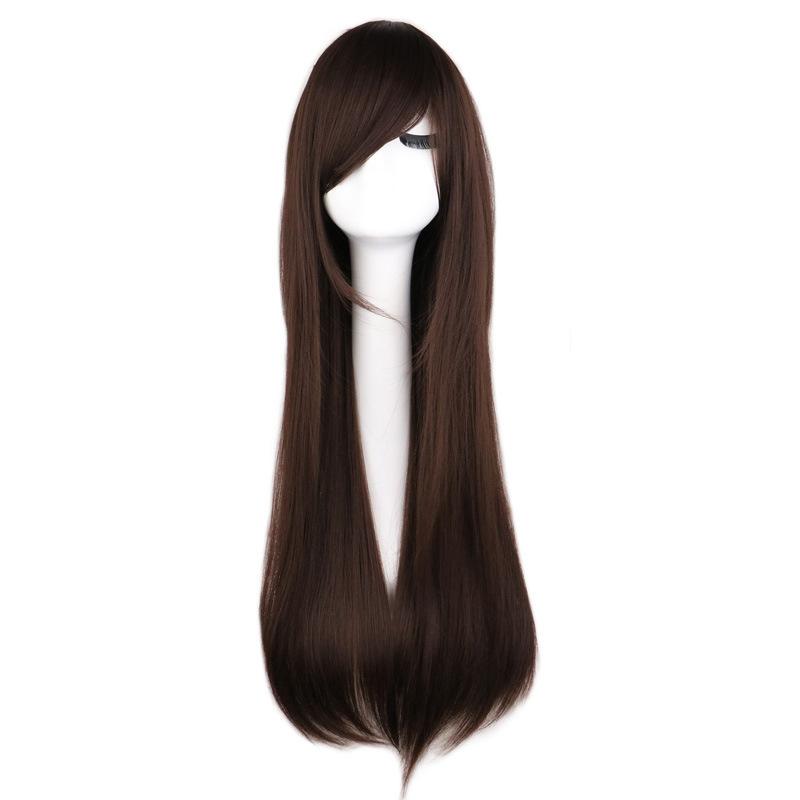 Bunte Lange Gerade Cosplay-Perücke 80cm Anime Party Rollenspiel-Perücke Hitzebeständige Faser für Damen