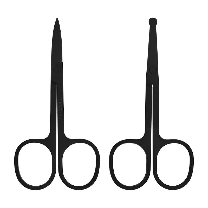 Stainless Steel Beauty Scissors Set with Pointed & Round Tips and Double Eyelid Tape