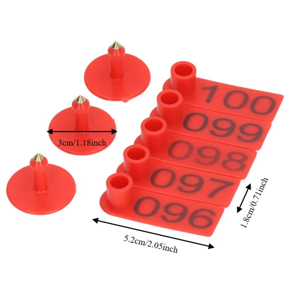 100Pcs Lightweight Livestock Ear Tags PP Ear Tags Easy Operation Numbered Livestock Ear Tags  Cow