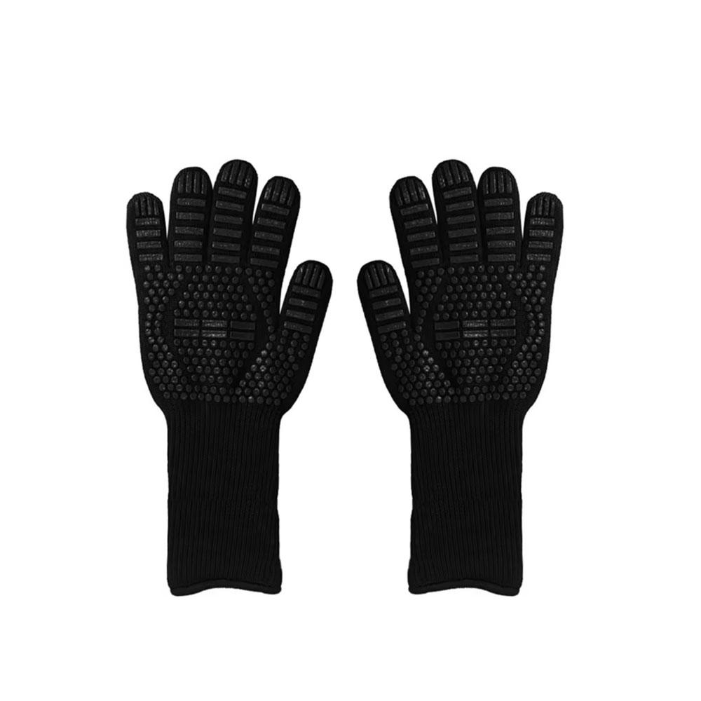 BBQ Gloves Fireproof Heat Resistant Cut Resistant Mitts Non Slip Silicone Oven Gloves Kitchen Gloves for Barbecue Cooking Baking