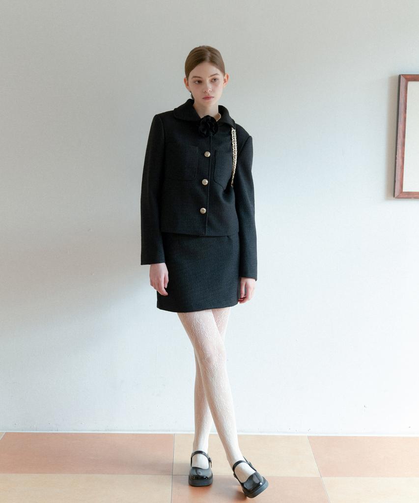 Anoetic Classic Tweed Skirt_Black
