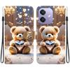 Handmade PU Leather Flip Case for Oppo A3/A3 4G/Oppo A60/Oppo A40/A40m/Oppo A5x Anti-Slip Shockproof Cover with Wrist Strap & Heart/Rose Cat Designs