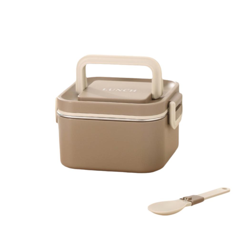 Leakproof Square Lunch Box with Spoon Food Storage Box Portable Lunch Container  Office