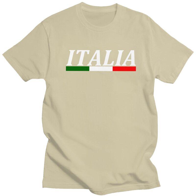 Custom Italy Flag T Shirts for Men Pure Cotton Tees Italian Proud Tshirt Tshirt Clothes