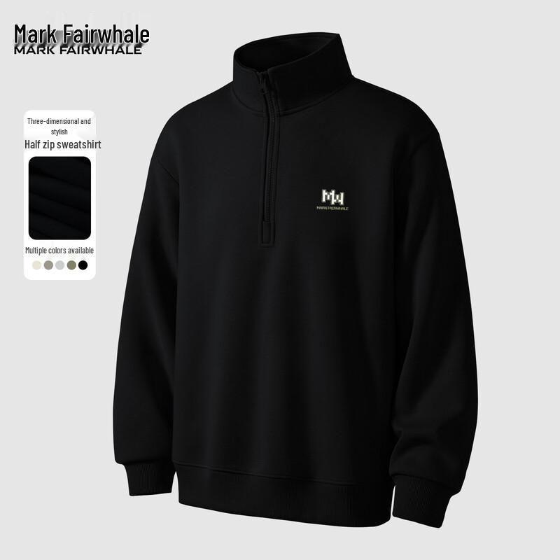 Mark Fairwhale Herren Half-Zip Stehkragen Sweatshirt