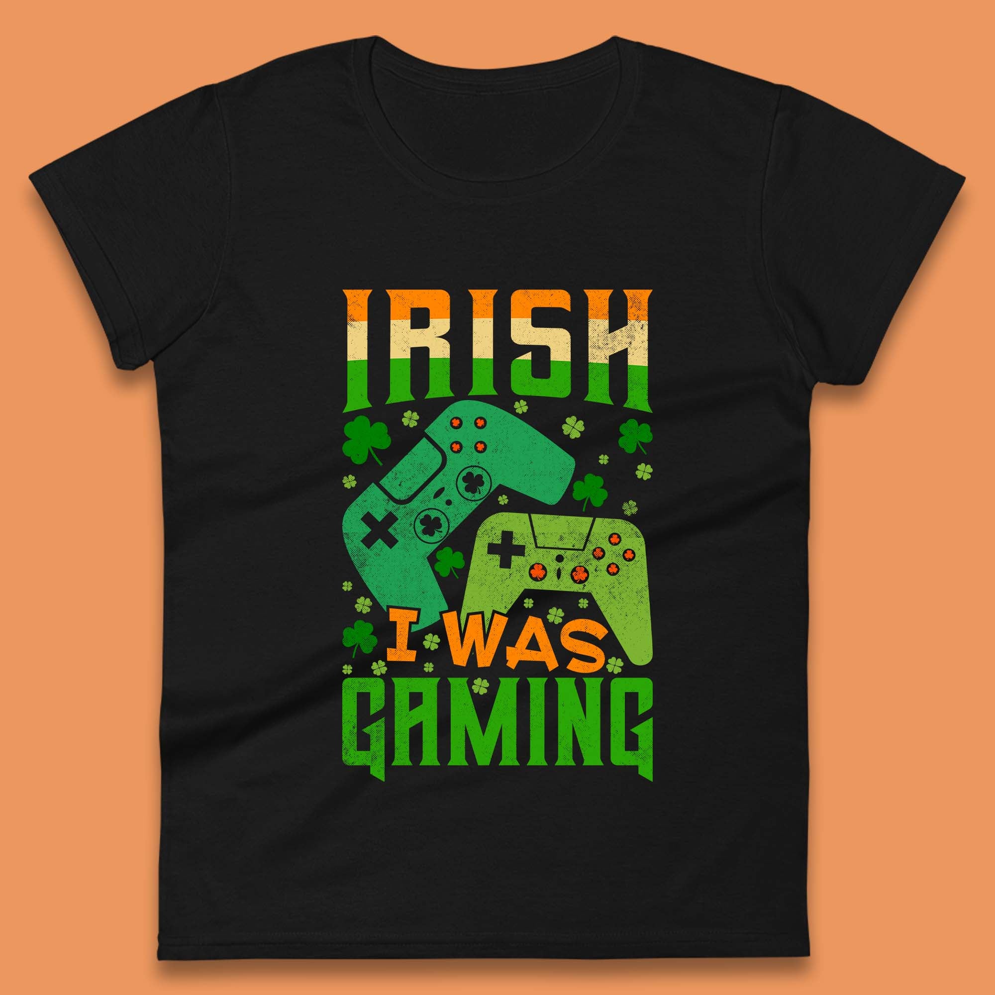 Irish I Was Gaming Womens T-Shirt Mens Tops Tees Unisex 2XL