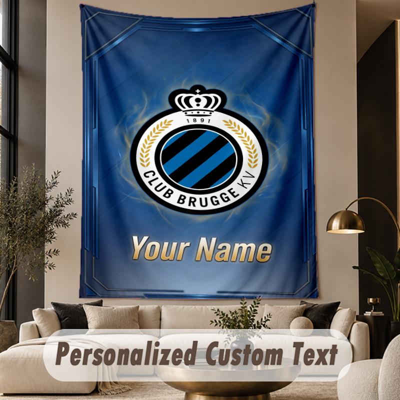 Custom Text Tapestry Club Brugge FC Print Wall Tapestry Indoor Living Room Wall Decor