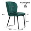 Dining Chair (2 Pcs), Dark Green, Upholstered Chair Design Chair with Backrest, Seat Made of Velvet Frame Made of Metal