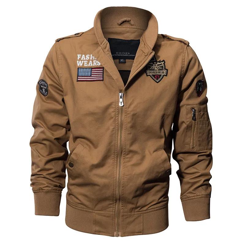 Nuova Giacca da Pilota Stile Militare Primaverile Multipocket Uomo Giacca Tattica da Volo Autunno US Air Force Moto Capispalla Cotone