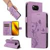 (pourpre) Étui Pour Xiaomi POCO X3/X3 Pro/X3 NFC Portefeuille Papillon texturé Étui de téléphone et fente pour carte Avec dragonne Cuir de haute qualité