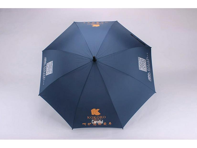 Extra Large Black Retro Men's Umbrella with Long Straight Hook Handle and Blank Logo