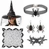 Witch Hat Costume Accessory Halloween Party Cosplay Dress Up - Black Purple Orange