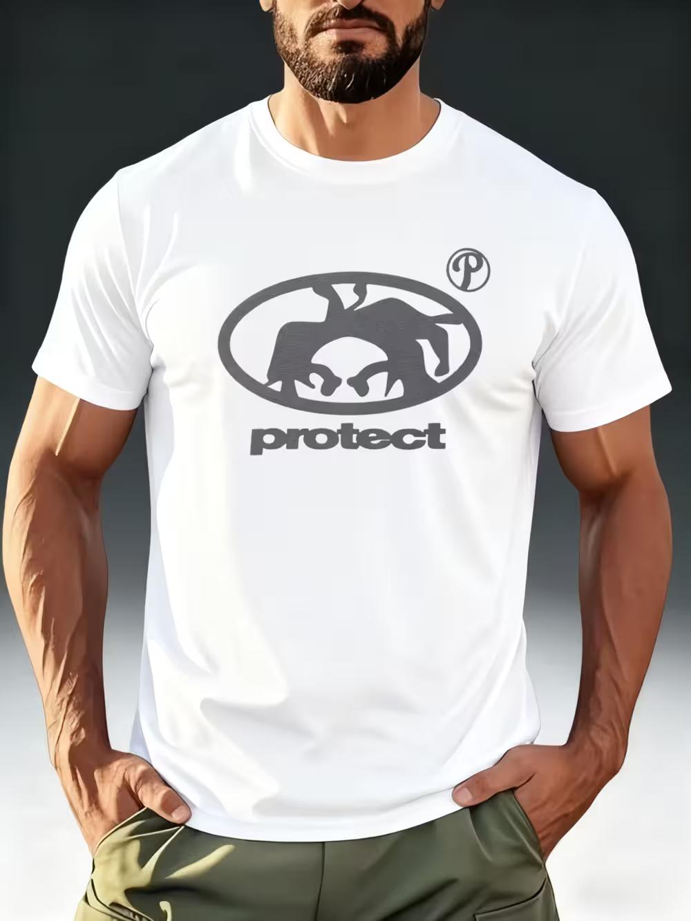 Men S Trendy T-Shirt Featuring a    Animal Silhouette Print XL
