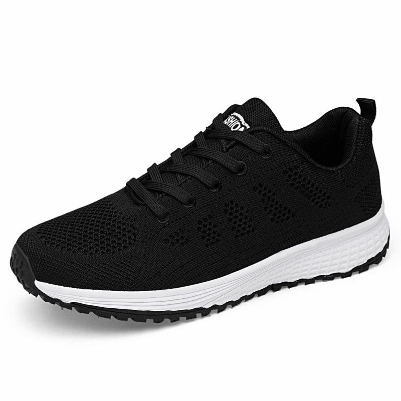Breathable Mesh Women Running Shoes Light Casual Sneakers Fashion Knitted Casual Sports Shoes Walking Flats