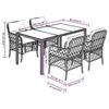 VidaXL Ensemble à Manger de Jardin avec Coussins 5 pcs, Table et Chaises de Patio, Meubles d'Extérieur Terrasse, Moderne, 3212032