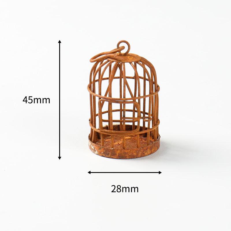 

Мини кованая железная клетка для птиц, садовый декор, украшения